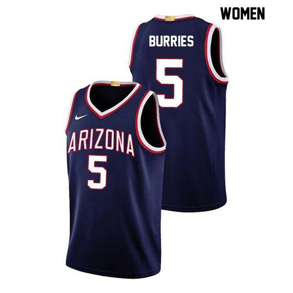 Brayden Burries Stitched Womens Number 5 Navy Authentic Arizona Wildcats College Basketball Jersey Brayden Burries Stitched Womens Number 5 Navy Authentic Arizona Wildcats College Basketball Jersey